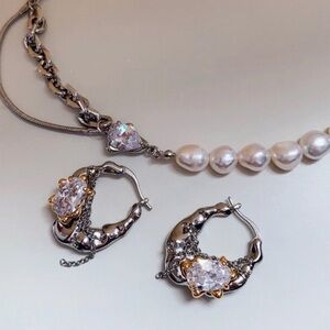 Elegant Silver and Gold Hoop Earrings